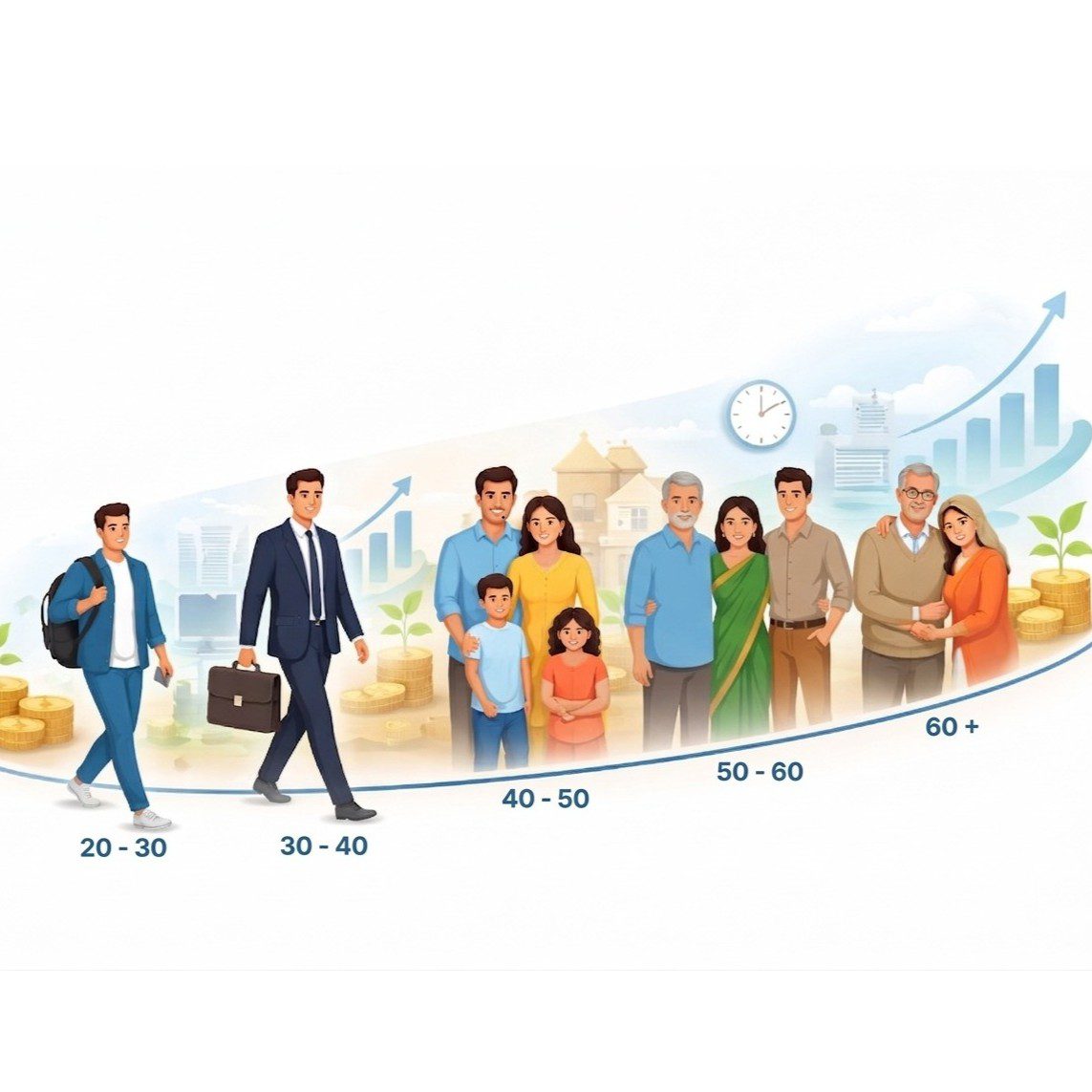 Retirement Planning at different age (1:1)